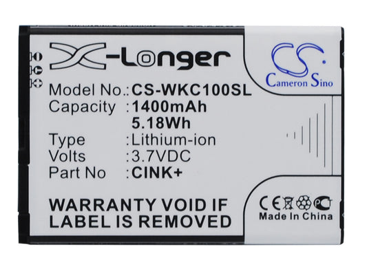 Replacement Battery for Wiko Cink – Mobile, SmartPhone – 1400mAh / 3.7V - image 1