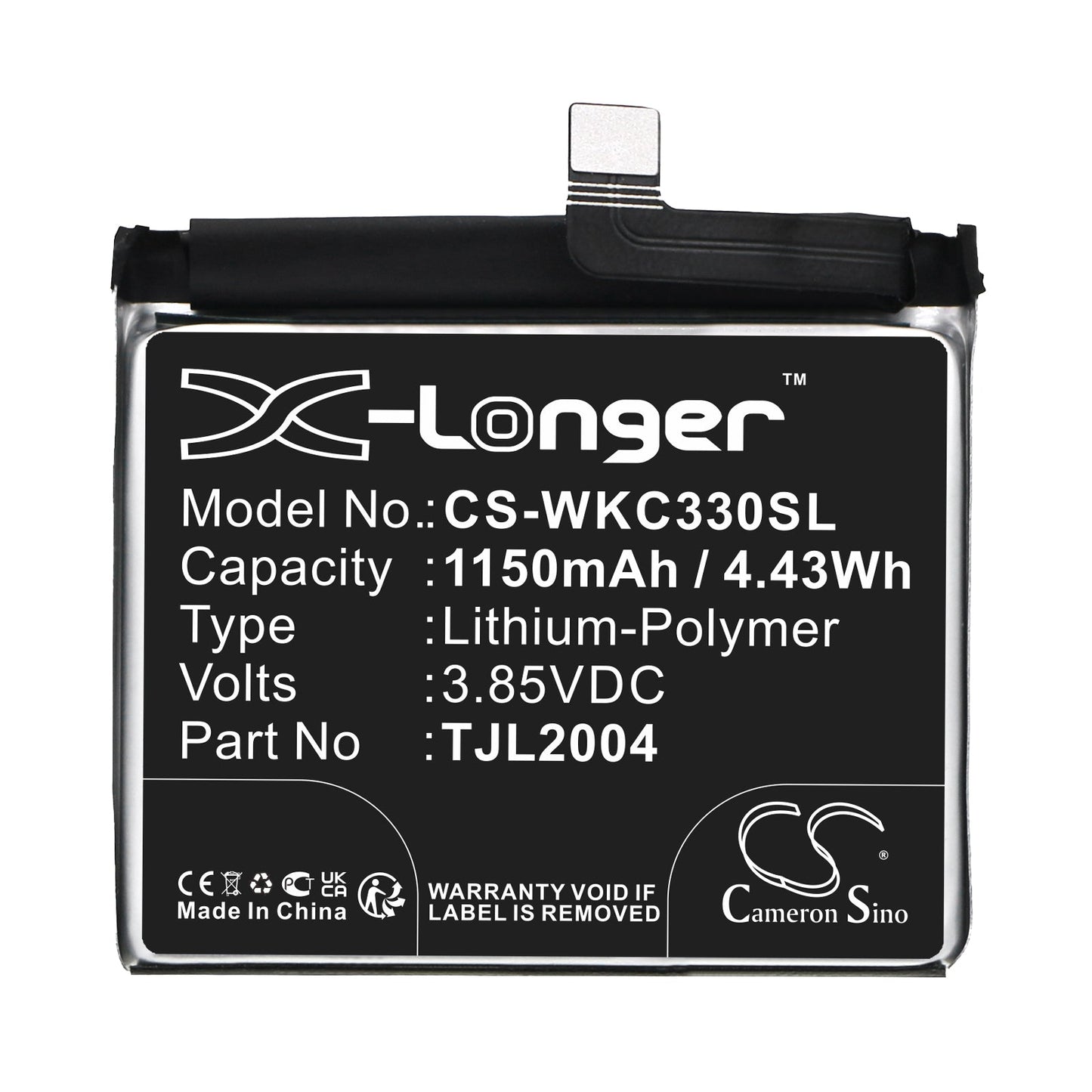Replacement Battery for Wiko  C330 – Mobile, SmartPhone – 1150mAh / 4.43Wh / 3.85V