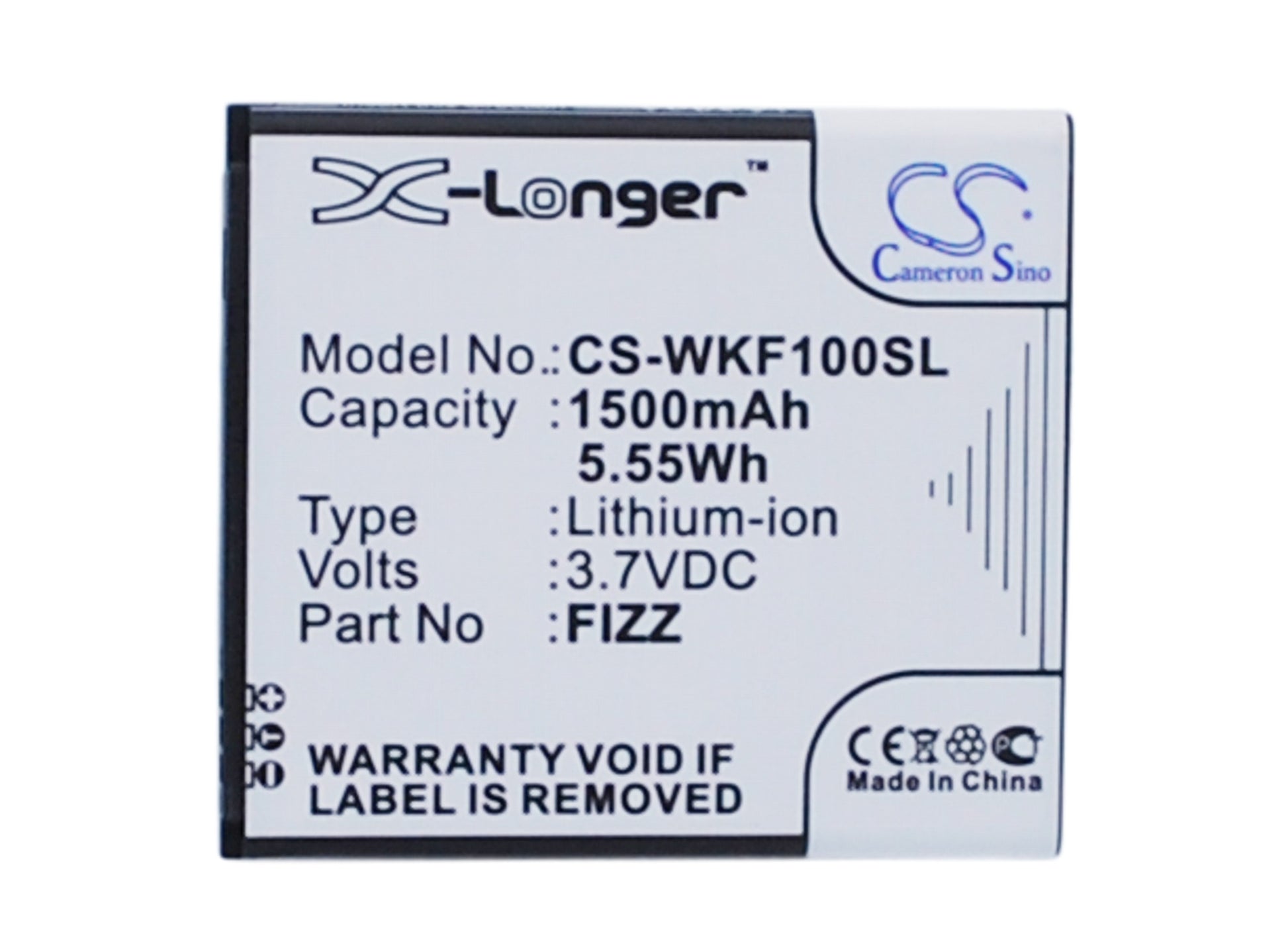 Replacement Battery for Wiko Fizz – Mobile, SmartPhone – 1500mAh / 3.7V - image 1