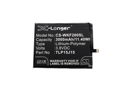 Replacement Battery for Wiko  FEVER – Mobile, SmartPhone – 3000mAh / 11.40Wh / 3.8V