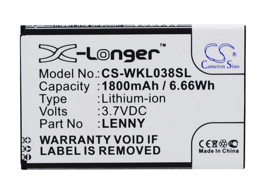 Replacement Battery for Wiko LENNY – Mobile, SmartPhone – 1800mAh / 3.7V - image 1