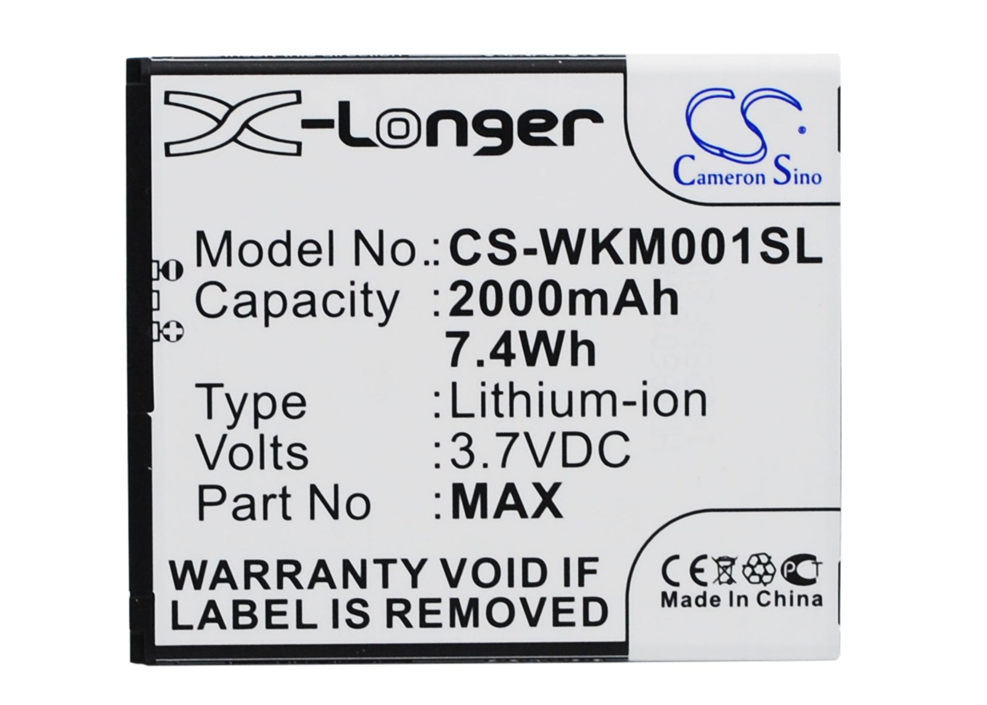 Replacement Battery for Biackphone | Explay | Wiko BP1 – Mobile, SmartPhone – 2000mAh / 3.7V - image 1