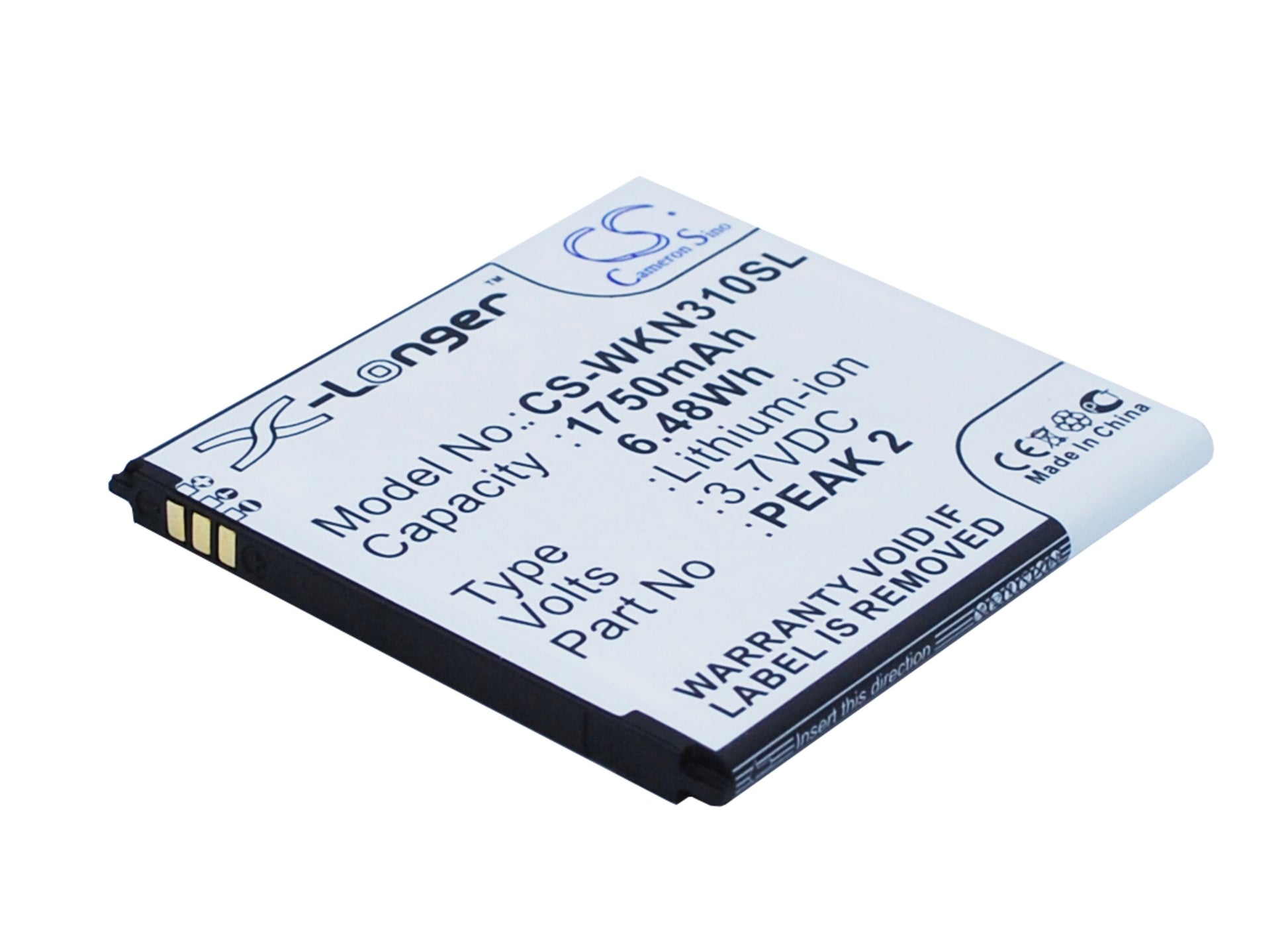 Replacement Battery for Wiko Cink Peax – Mobile, SmartPhone – 1750mAh / 3.7V - image 1