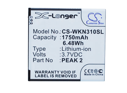 Replacement Battery for Wiko  Cink Peax – Mobile, SmartPhone – 1750mAh / 6.48Wh / 3.7V