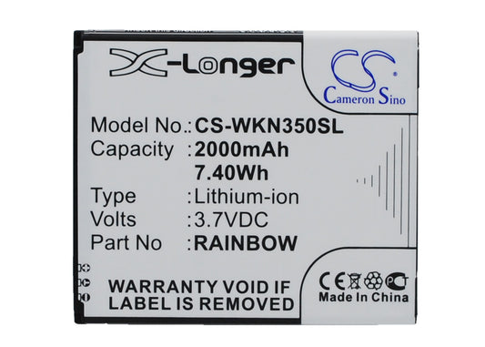 Replacement Battery for Wiko Rainbow – Mobile, SmartPhone – 2000mAh / 3.7V - image 1