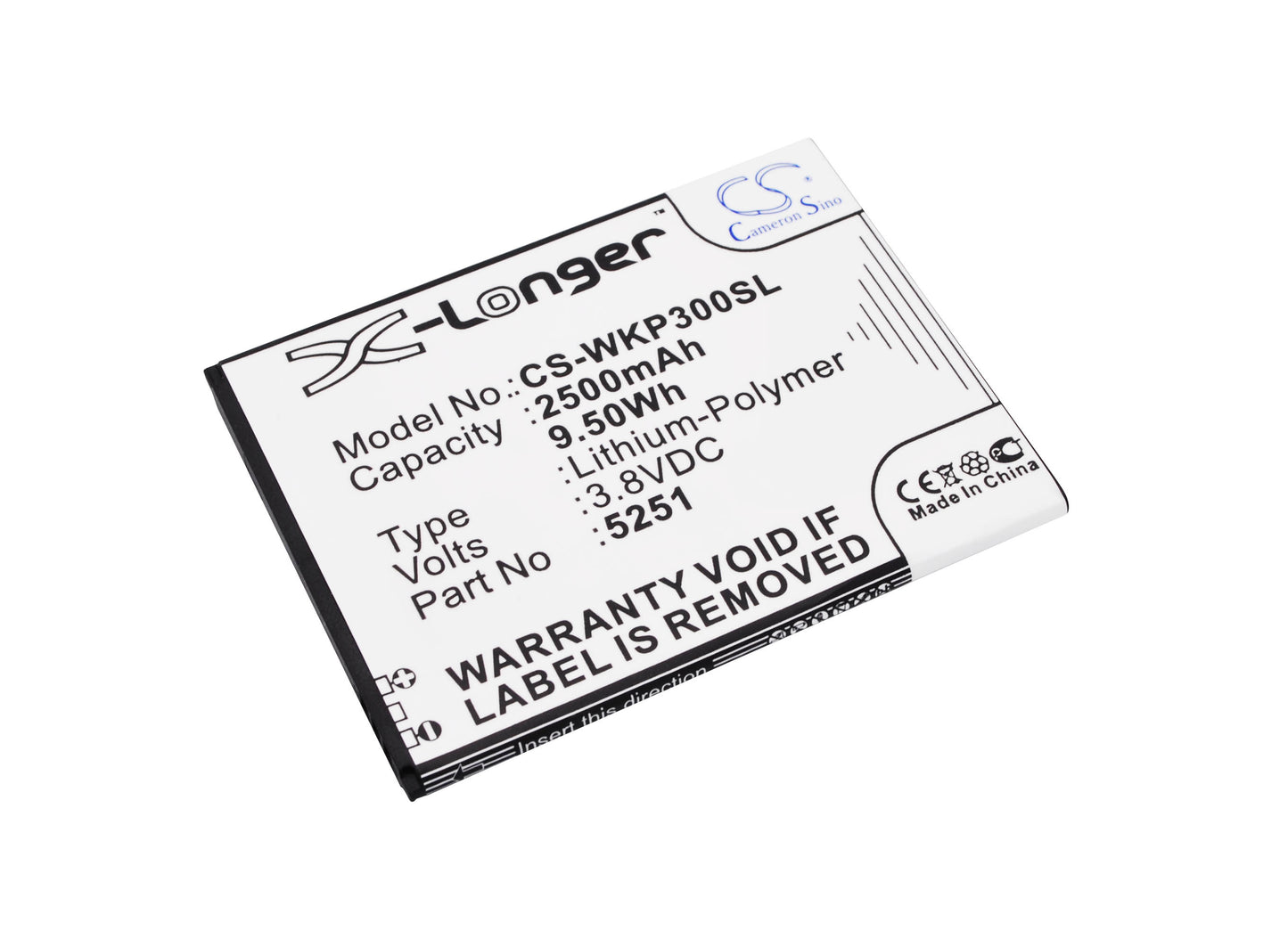 Replacement Battery for Wiko Pulp 3G – Mobile, SmartPhone – 2500mAh / 3.8V - image 1