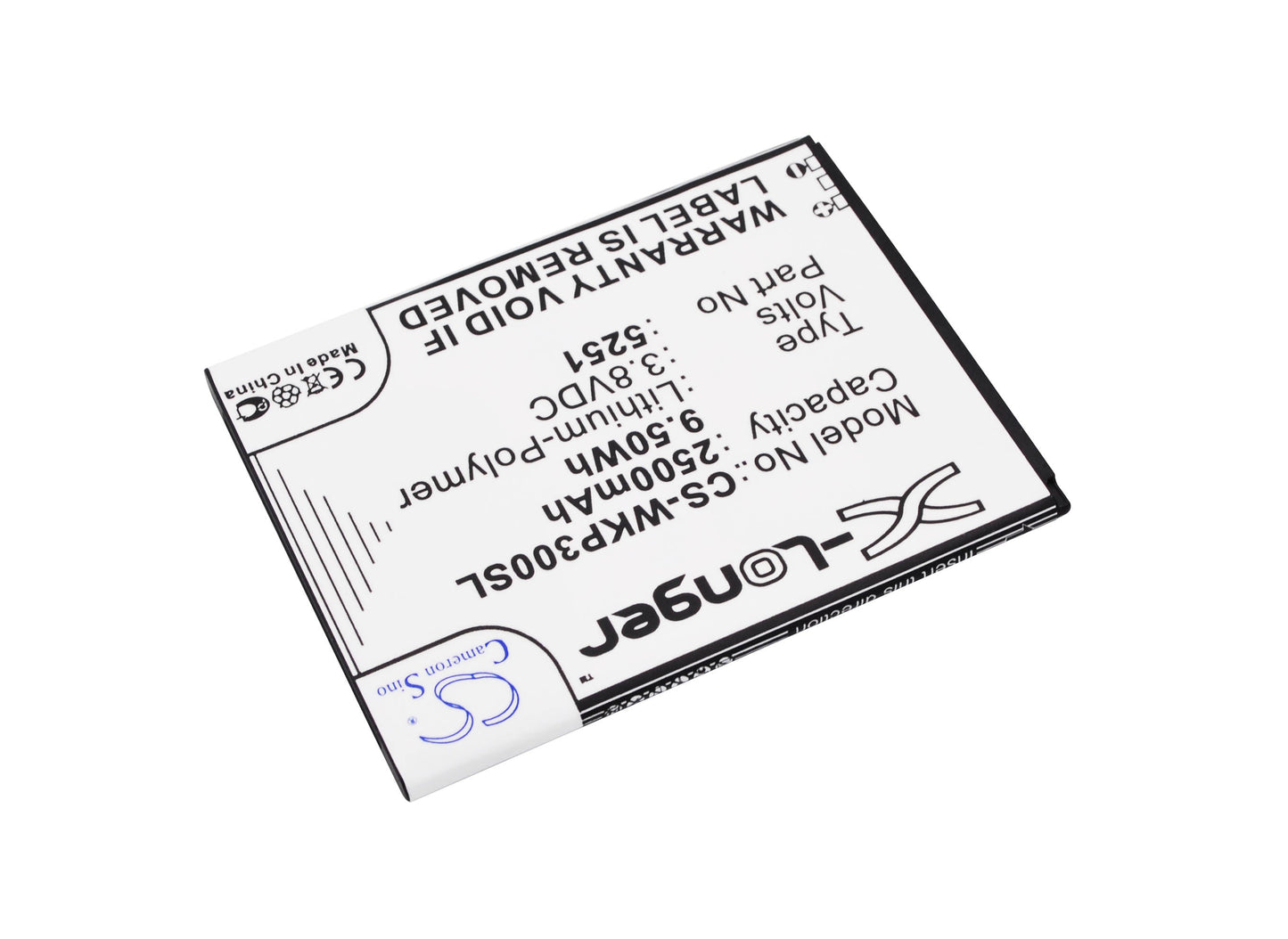 Replacement Battery for Wiko  Pulp 3G – Mobile, SmartPhone – 2500mAh / 9.50Wh / 3.8V