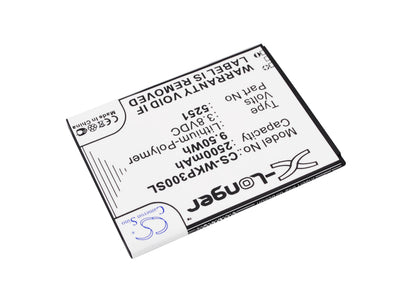 Replacement Battery for Wiko  Pulp 3G – Mobile, SmartPhone – 2500mAh / 9.50Wh / 3.8V