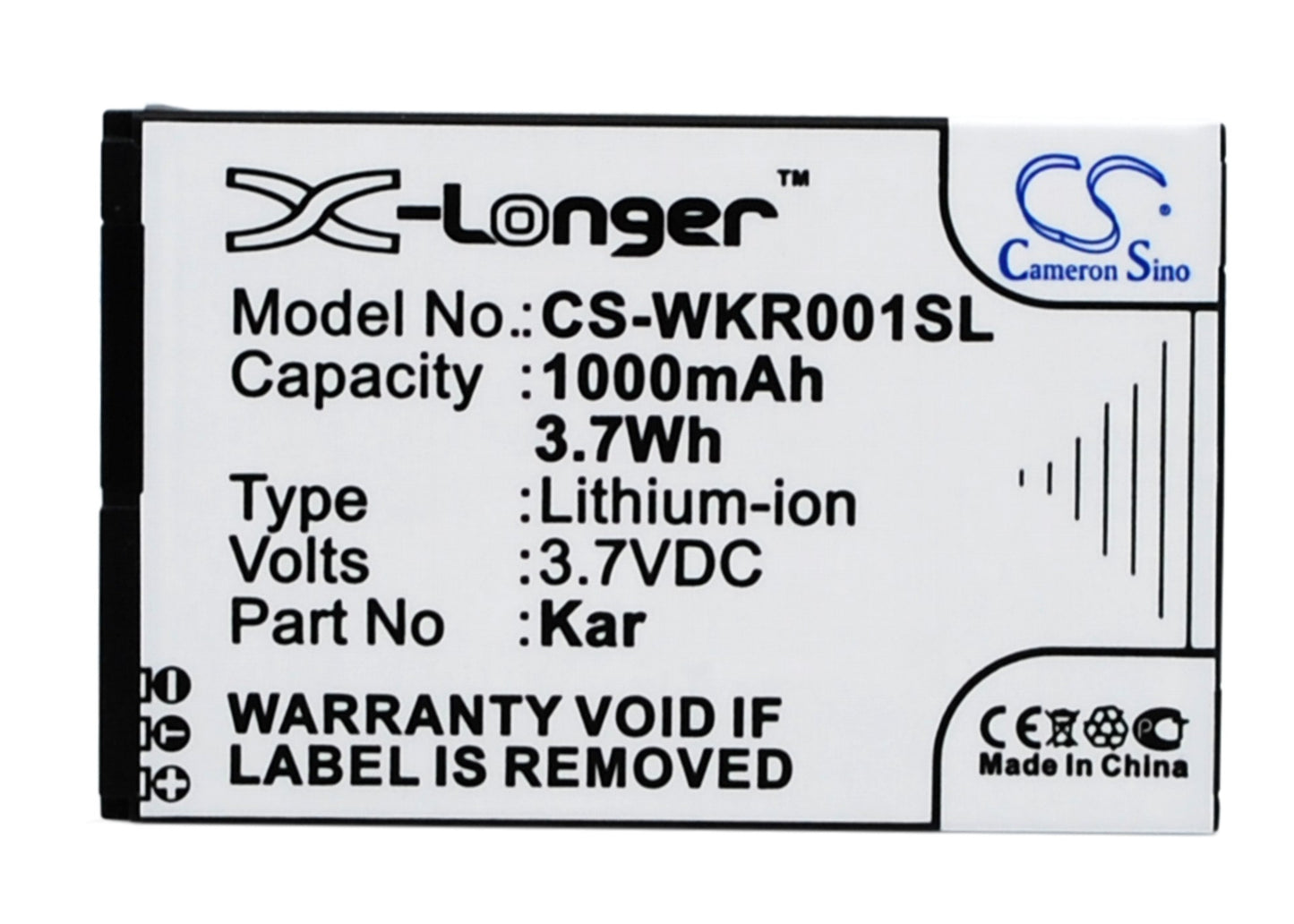 Replacement Battery for Wiko KAR – Mobile, SmartPhone – 1000mAh / 3.7V - image 1