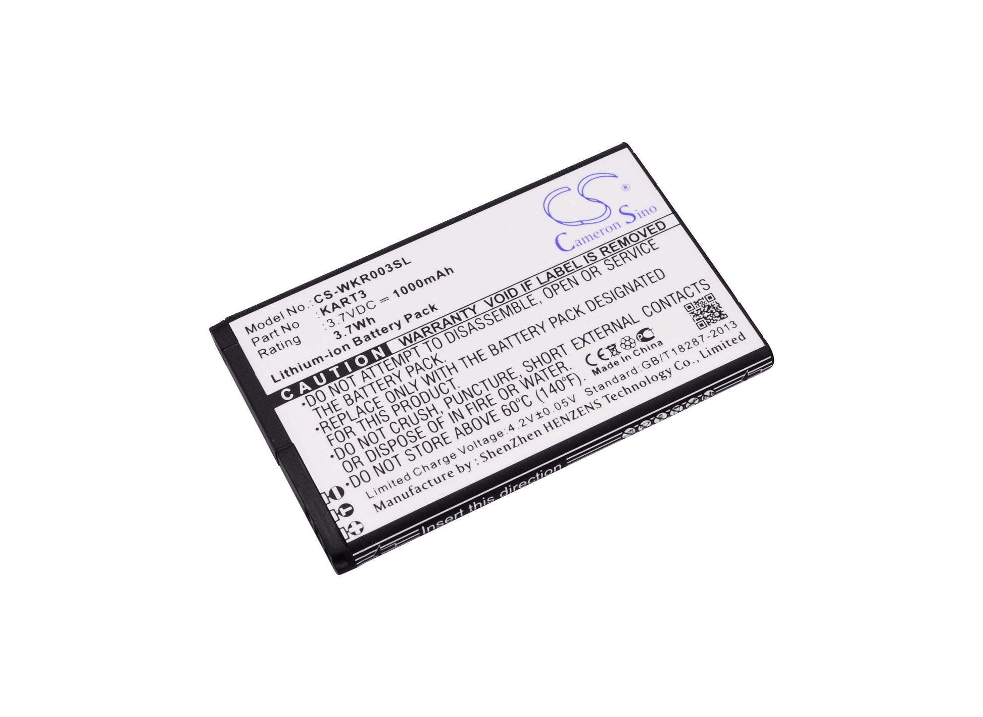 Replacement Battery for Wiko Kart 3 – Mobile, SmartPhone – 1000mAh / 3.7V - image 1