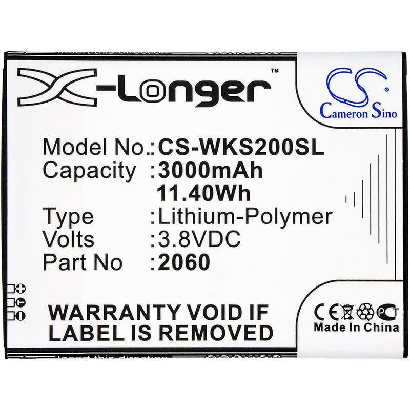 Replacement Battery for Wiko  L5261AE – Mobile, SmartPhone – 3000mAh / 11.40Wh / 3.8V