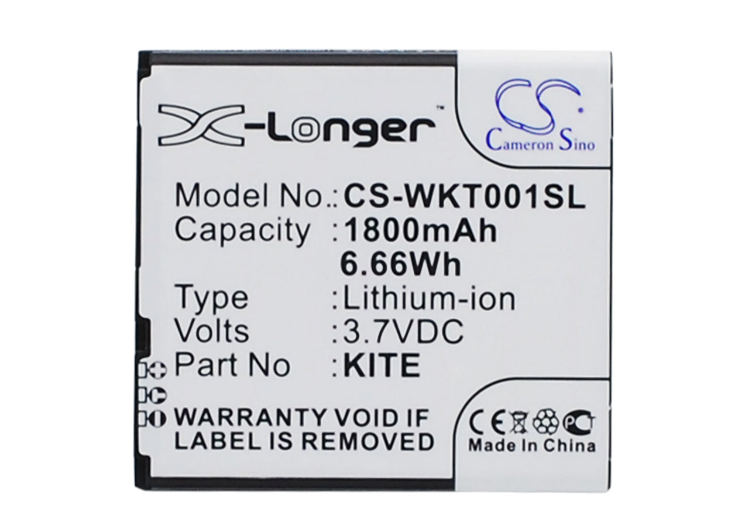 Replacement Battery for Wiko KITE – Mobile, SmartPhone – 1800mAh / 3.7V - image 1