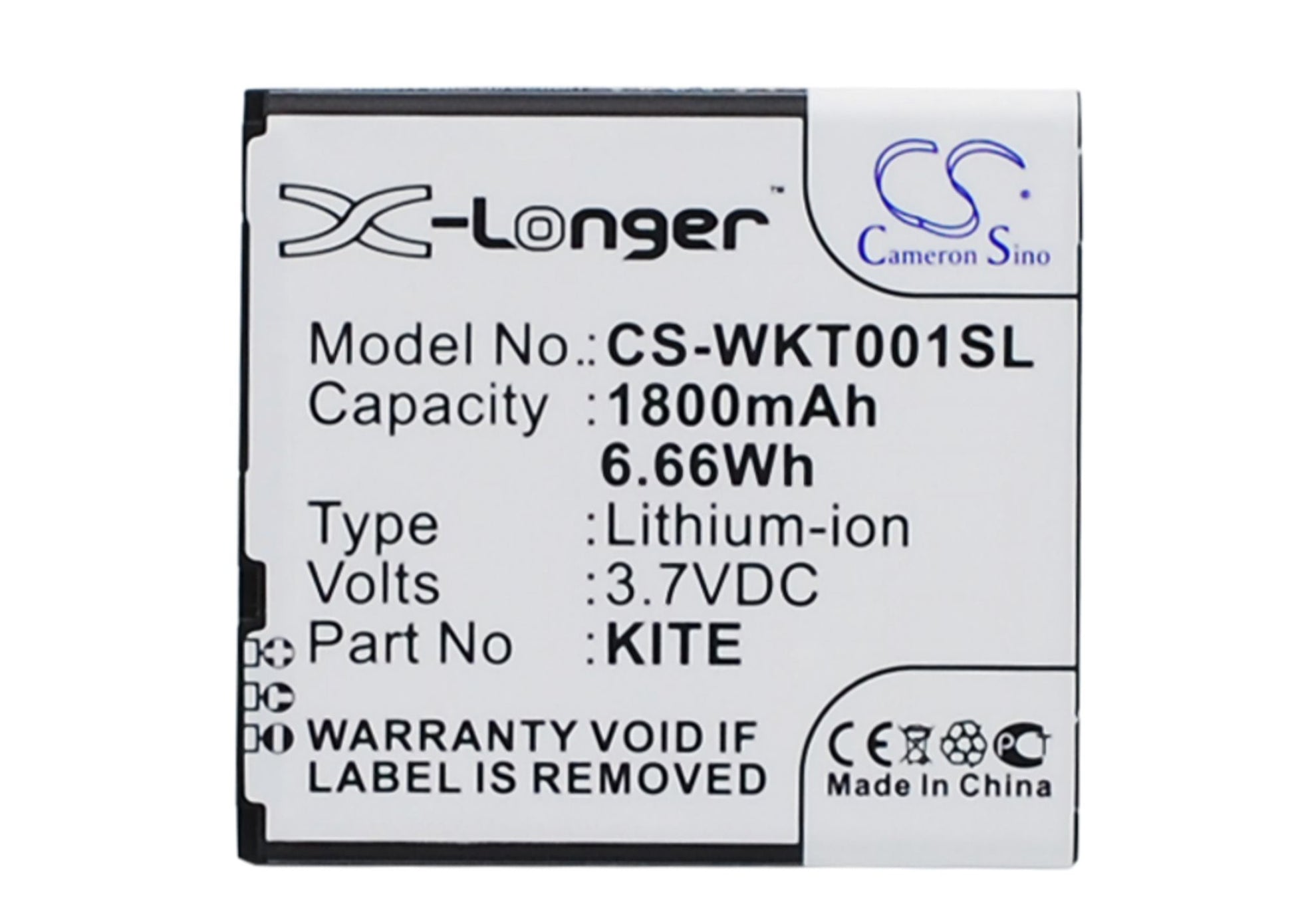 Replacement Battery for Wiko KITE – Mobile, SmartPhone – 1800mAh / 3.7V - image 1