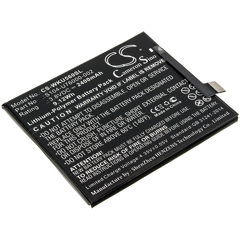 Replacement Battery for Wiko U Feel – Mobile, SmartPhone – 2400mAh / 3.8V - image 1
