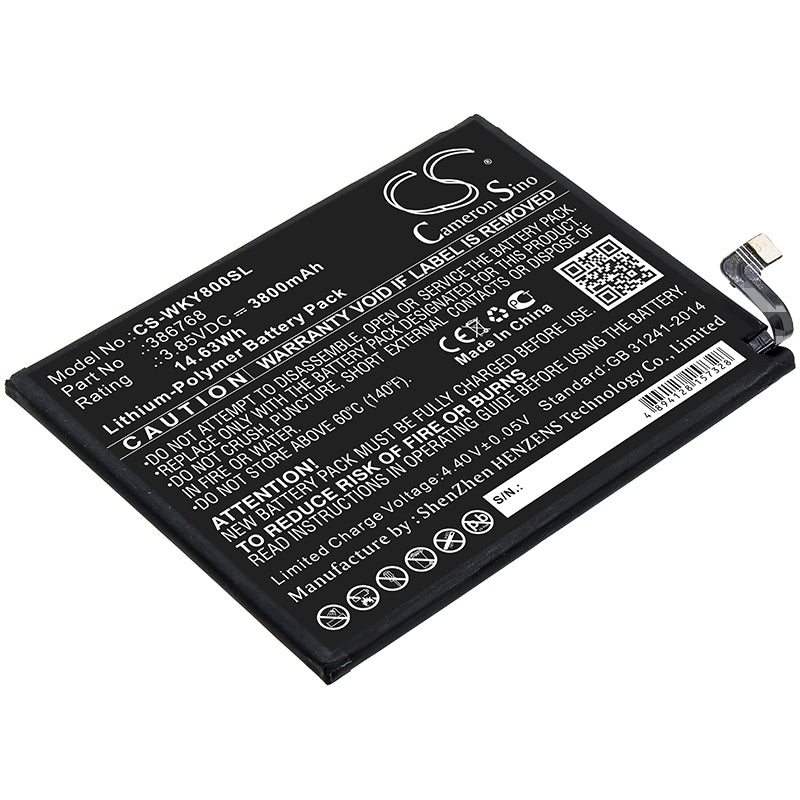 Replacement Battery for Wiko Y80 – Mobile, SmartPhone – 3800mAh / 3.85V - image 1