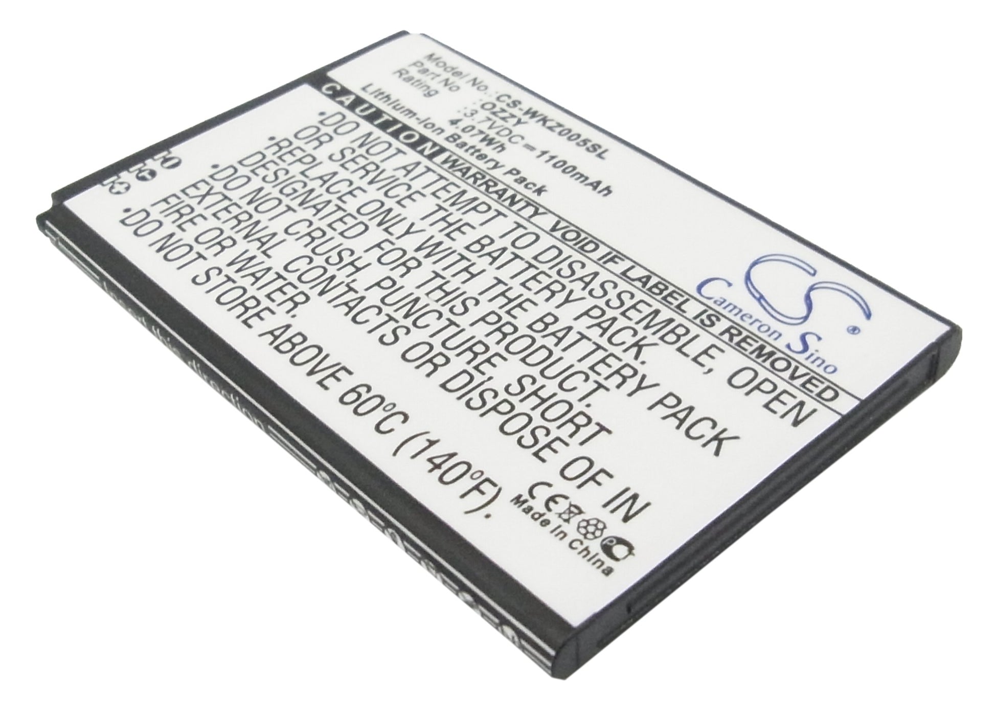 Replacement Battery for Wiko Ozzy – Mobile, SmartPhone – 1100mAh / 3.7V - image 1