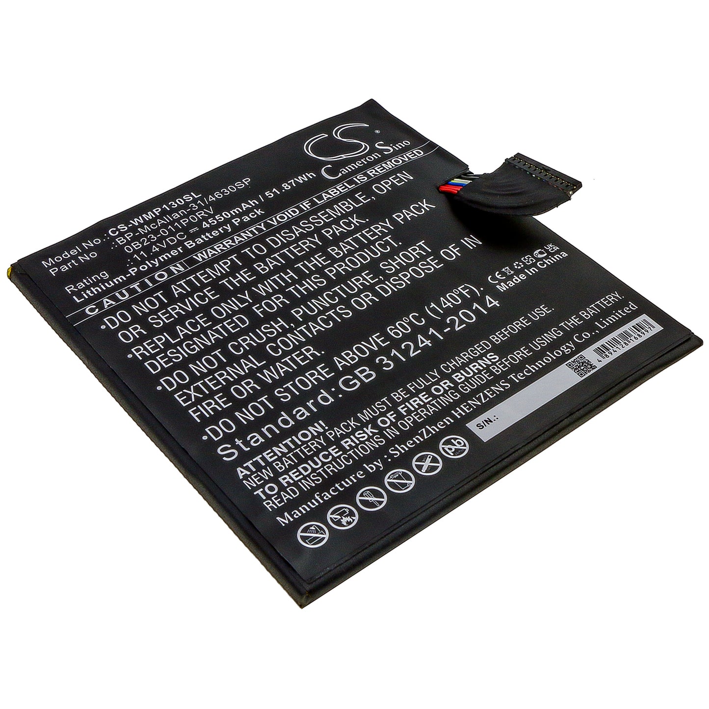 Replacement Battery for Wacom MobileStudio Pro 12 – Tablet – 4550mAh / 11.4V - image 1