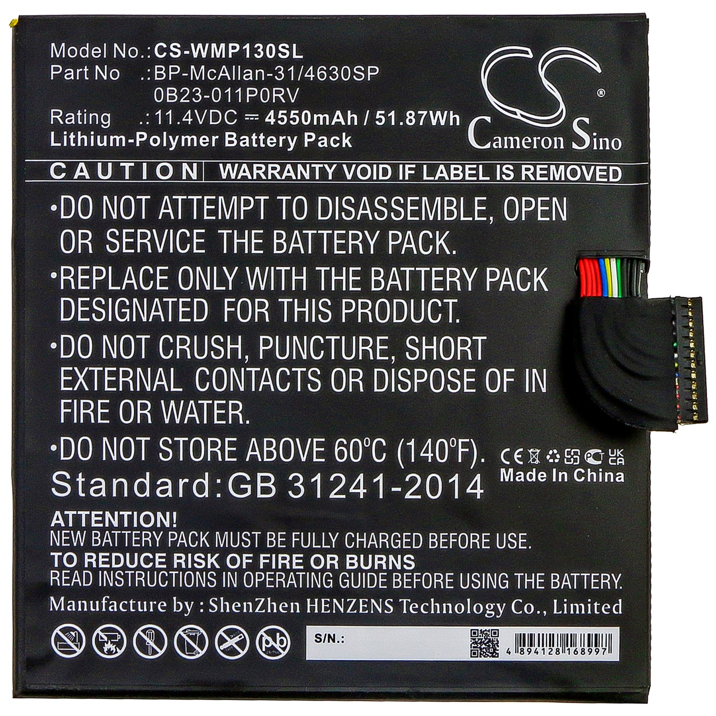 Replacement Battery for Wacom MobileStudio Pro 12 – Tablet – 4550mAh / 11.4V - image 3