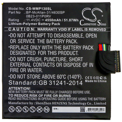 Replacement Battery for Wacom MobileStudio Pro 12 – Tablet – 4550mAh / 11.4V - image 3