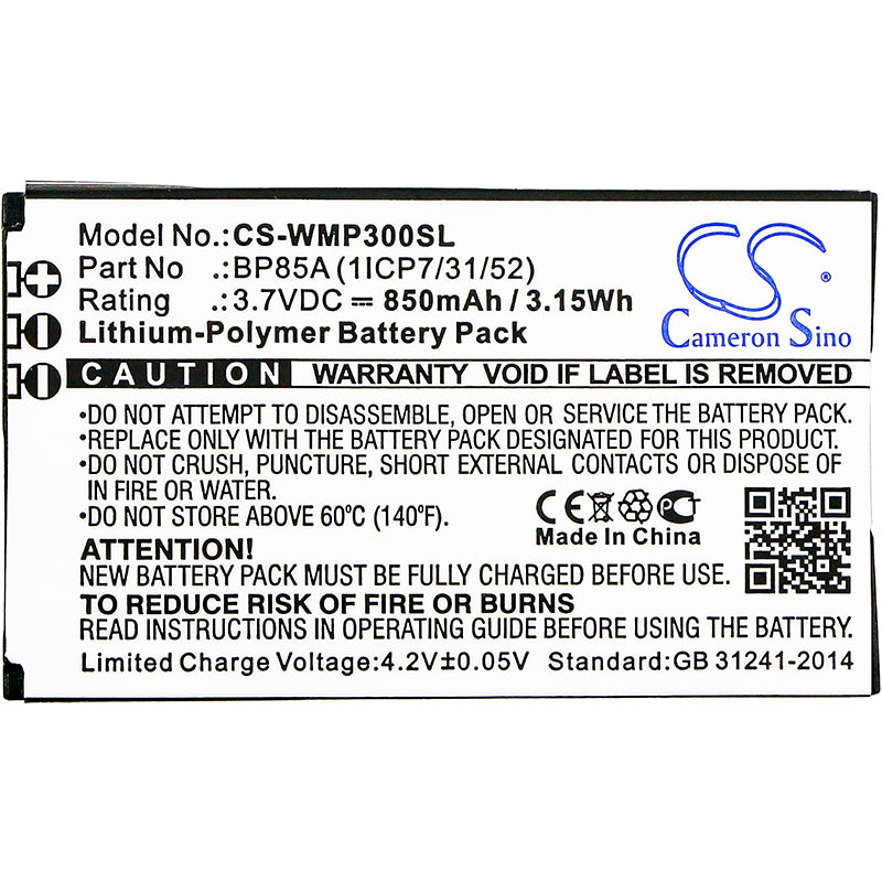 Replacement Battery for WM Systems WMP 300 – GPS, Navigator – 850mAh / 3.7V - image 3