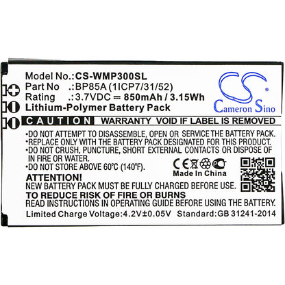 Replacement Battery for WM Systems WMP 300 – GPS, Navigator – 850mAh / 3.7V - image 3