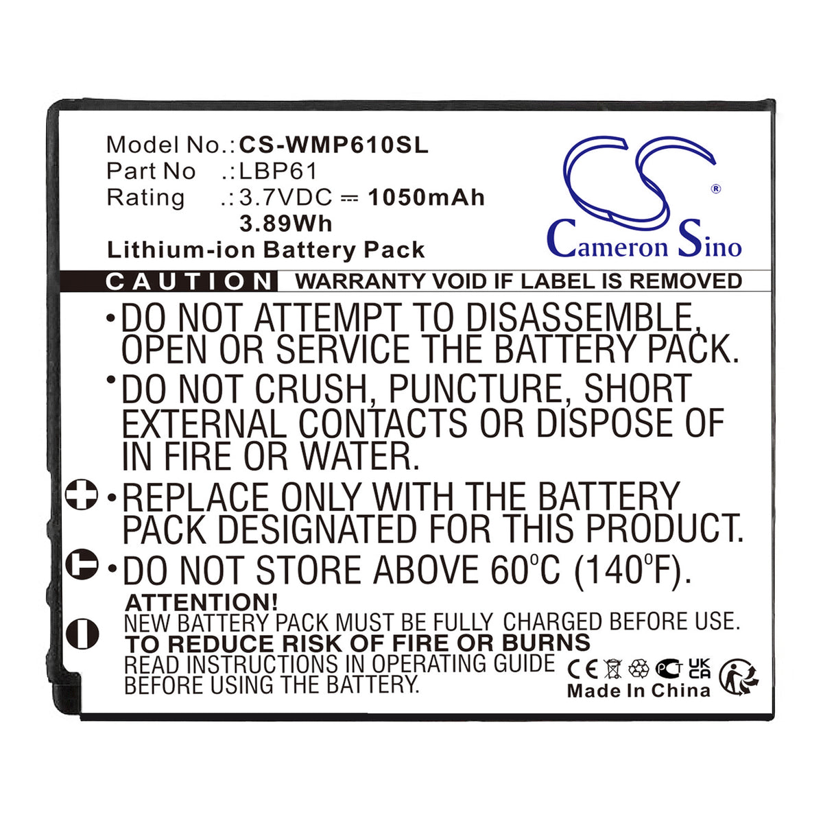 Replacement Battery for Wisycom MRP61 Transmitter – Transmitters & Receiver – 1050mAh / 3.7V