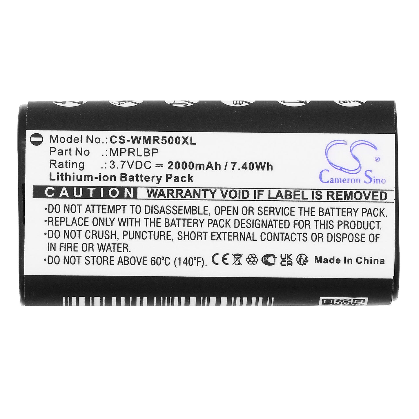 Replacement Battery for Wisycom  MPR30-ENG – Wireless Headset – 2000mAh / 7.4Wh / 3.7V