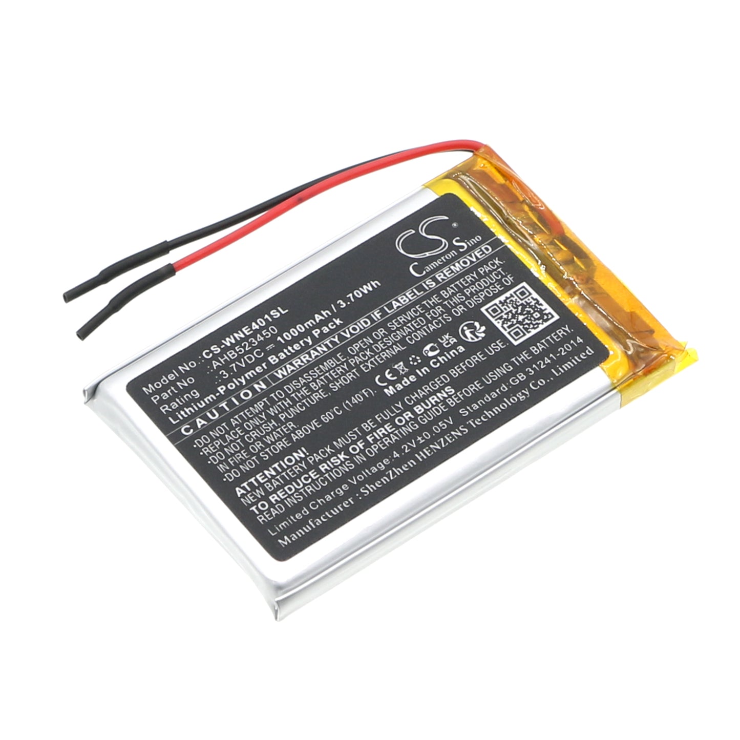 Replacement Battery for Weenect Silber WE401 – GPS, Navigator – 1000mAh / 3.7V - image 1