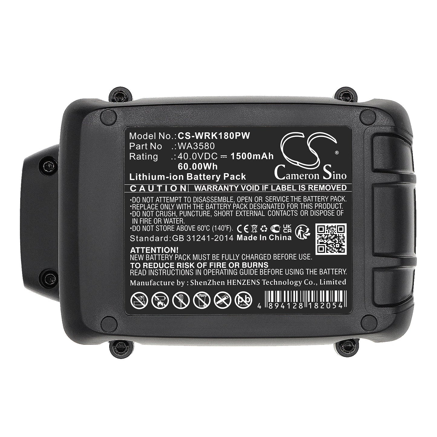 Replacement Battery for Worx  WA3747 – Power Tools – 1500mAh / 60.00Wh / 40.0V