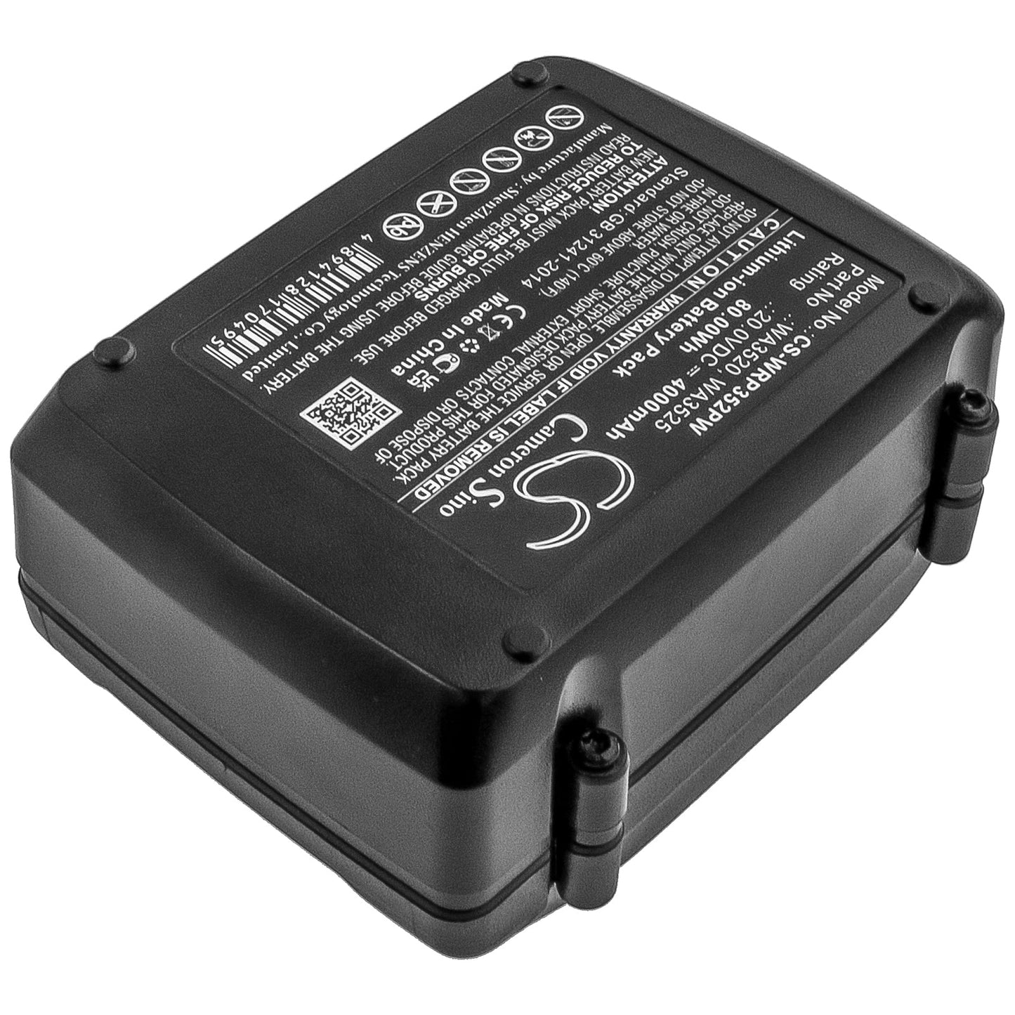 Replacement Battery for Worx  20V 1/2" Cordless Drill/Driver – Power Tools – 4000mAh / 80.00Wh / 20.0V