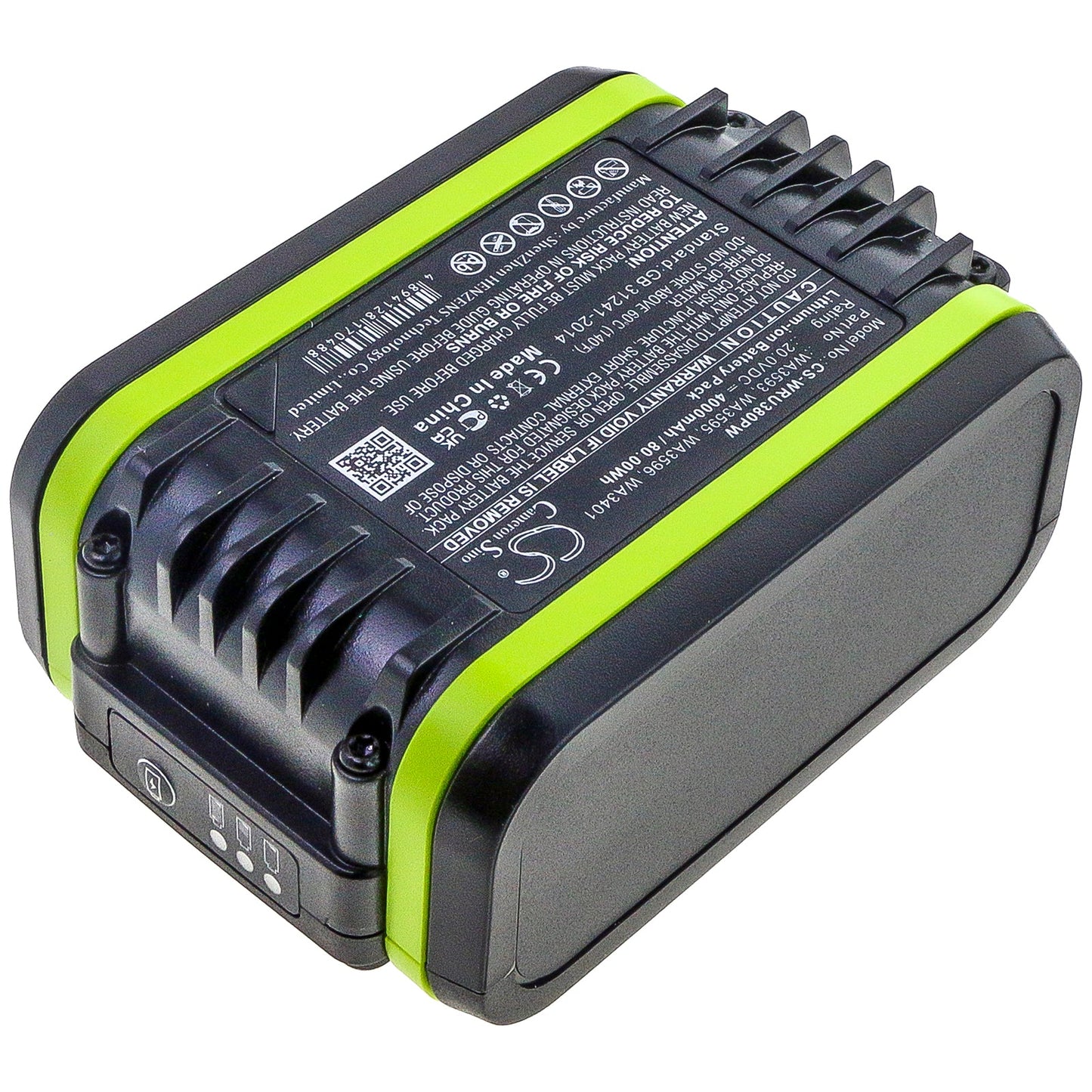 Replacement Battery for Worx  WU172 – Power Tools – 4000mAh / 80.00Wh / 20.0V