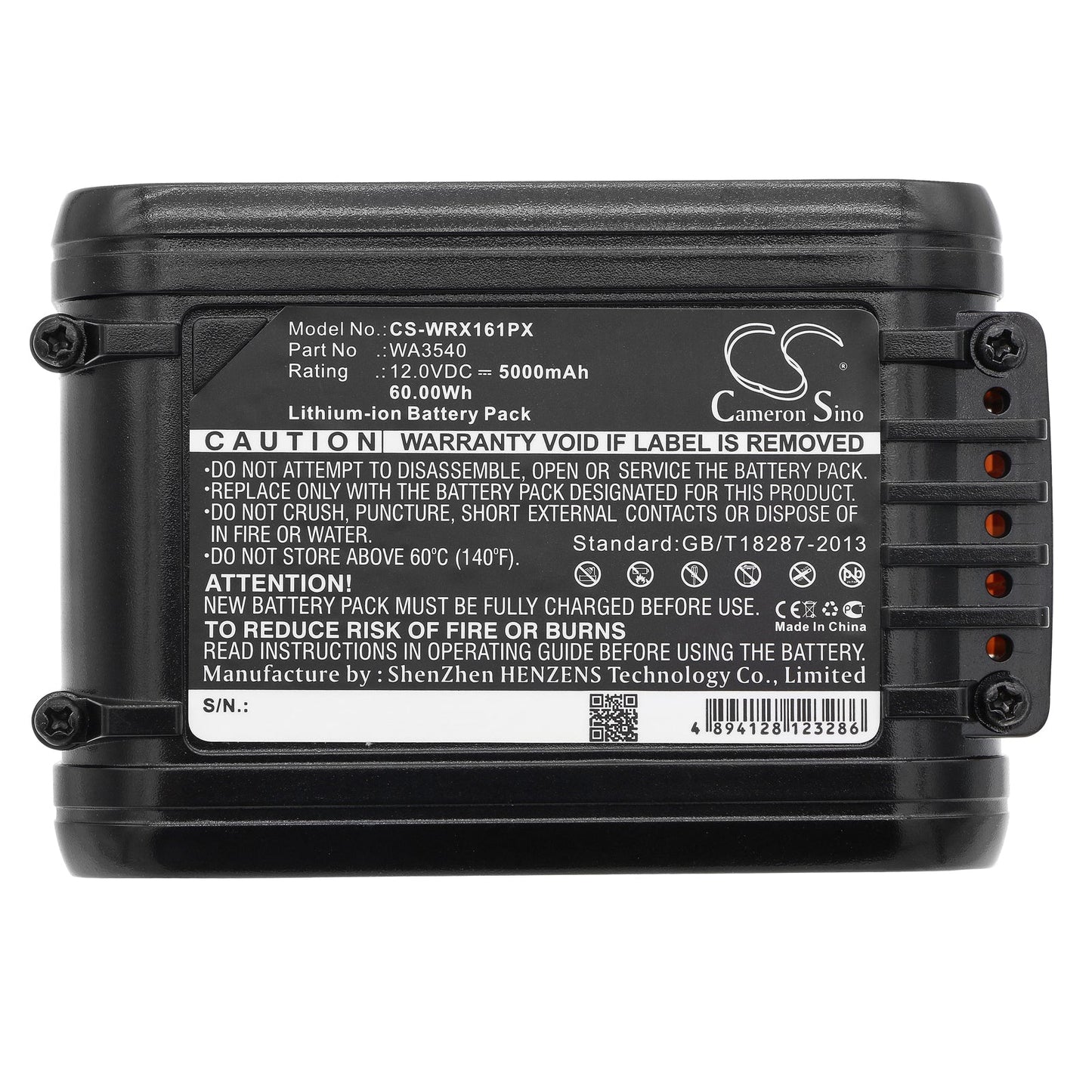 Replacement Battery for Worx  WU137 – Power Tools – 5000mAh / 60.00Wh / 12.0V