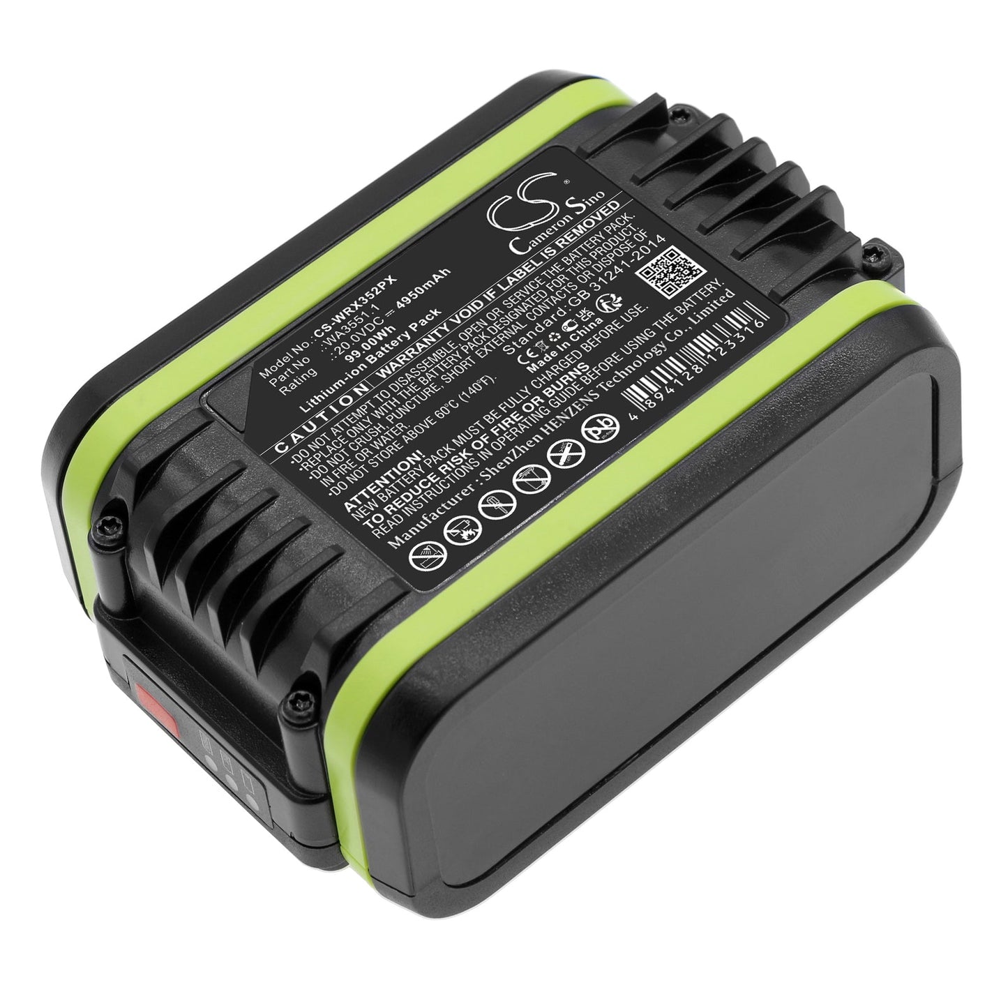 Replacement Battery for Rockwell  RD2865 – Power Tools – 4950mAh / 99.00Wh / 20.0V