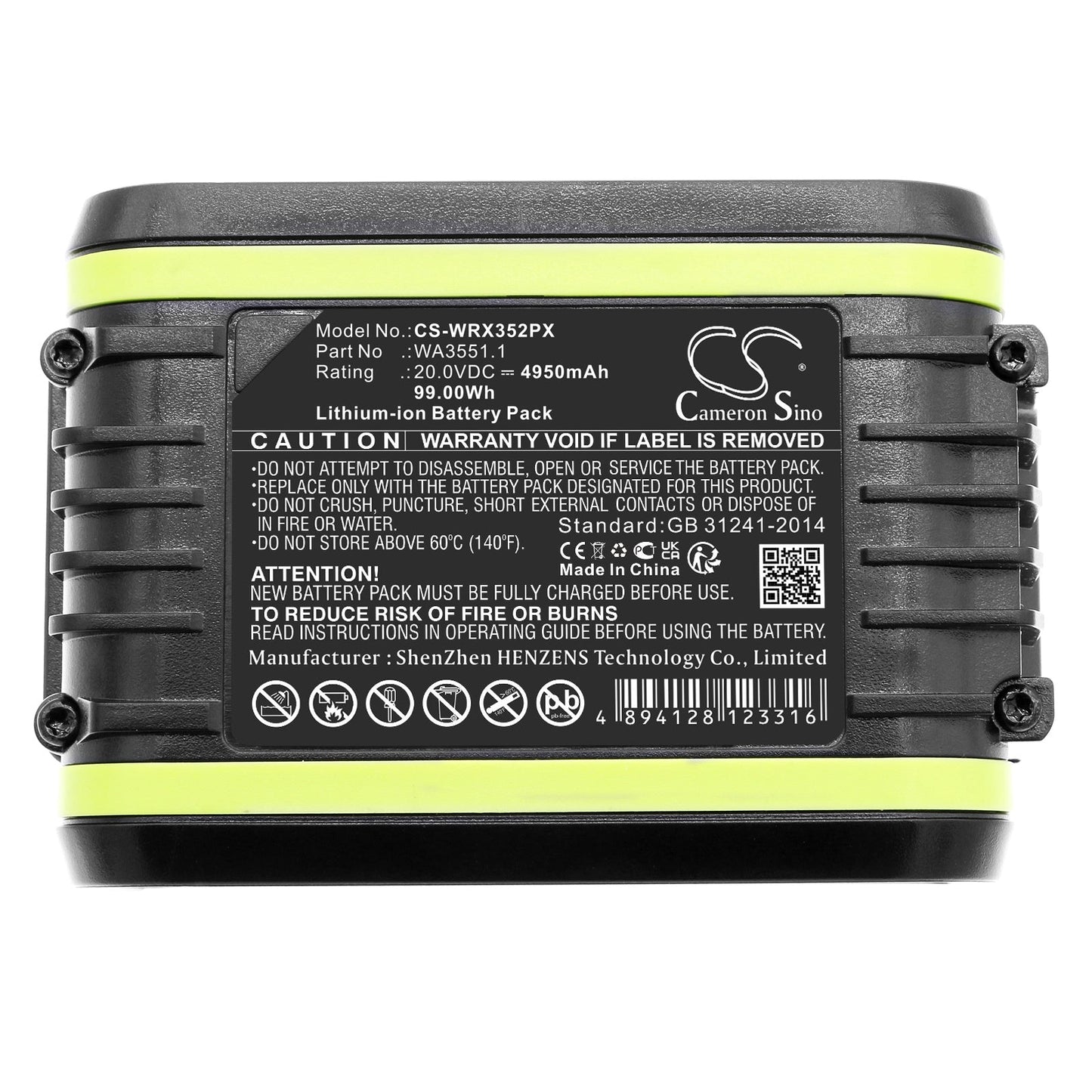 Replacement Battery for Pattfield  PE 20 MSB – Power Tools – 4950mAh / 99.00Wh / 20.0V