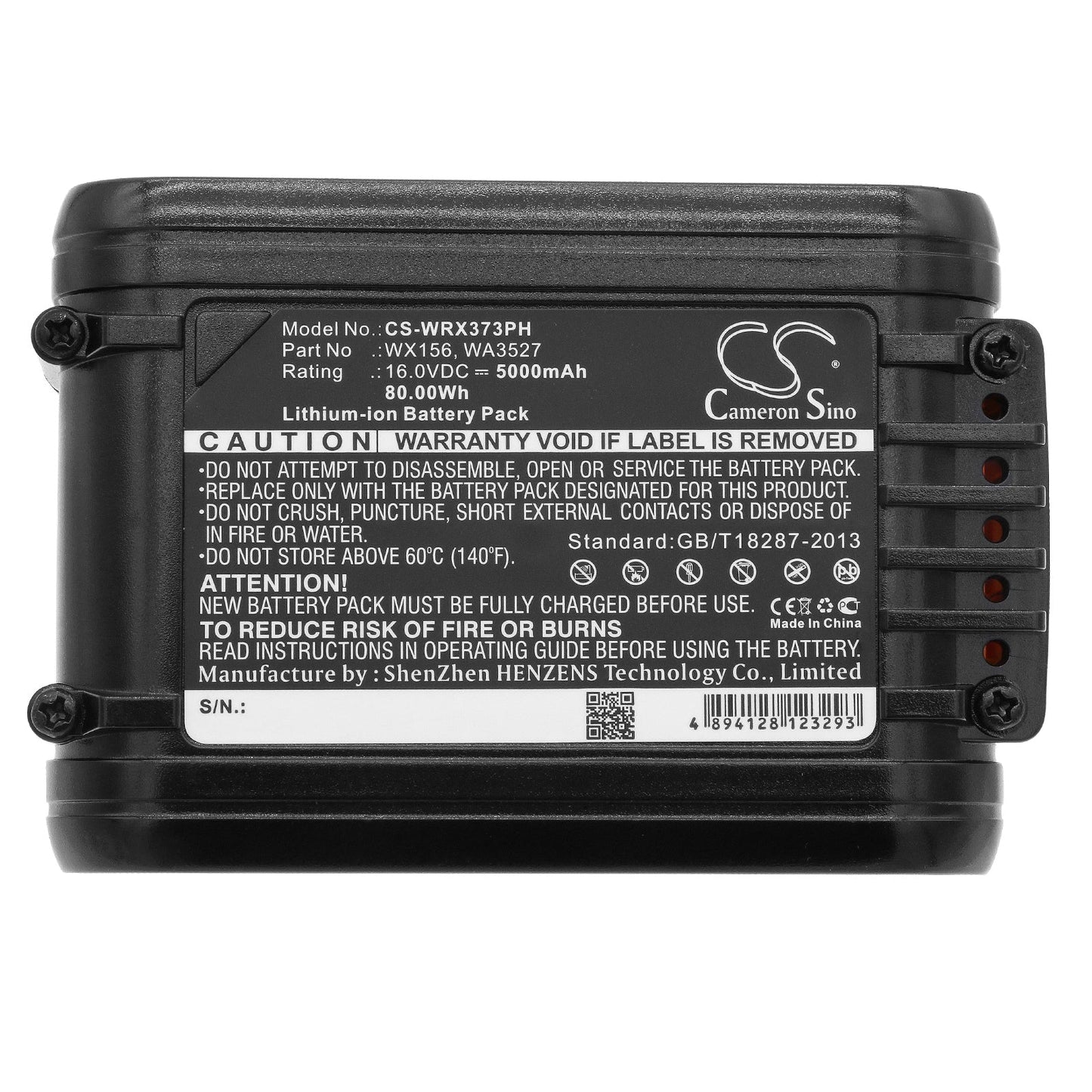 Replacement Battery for Worx  Brushless Impact 20V MAX Drill – Power Tools – 5000mAh / 80.00Wh / 16.0V