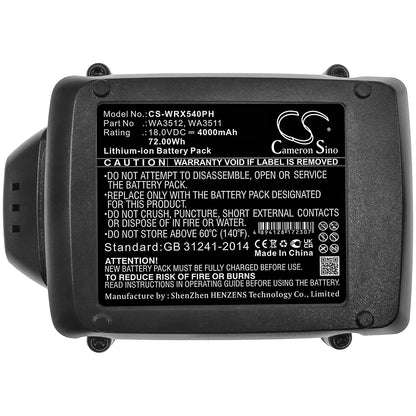 Replacement Battery for Rockwell  RD2865 – Power Tools – 4000mAh / 72.00Wh / 18.0V