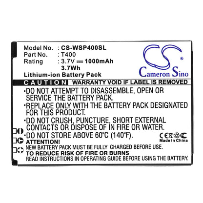 Replacement Battery for Swissvoice  MP40 – Mobile, SmartPhone – 1000mAh / 3.70Wh / 3.7V