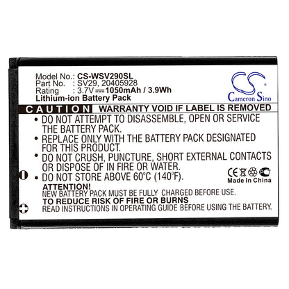 Replacement Battery for Swissvoice  SV29 – Mobile, SmartPhone – 1050mAh / 3.89Wh / 3.7V