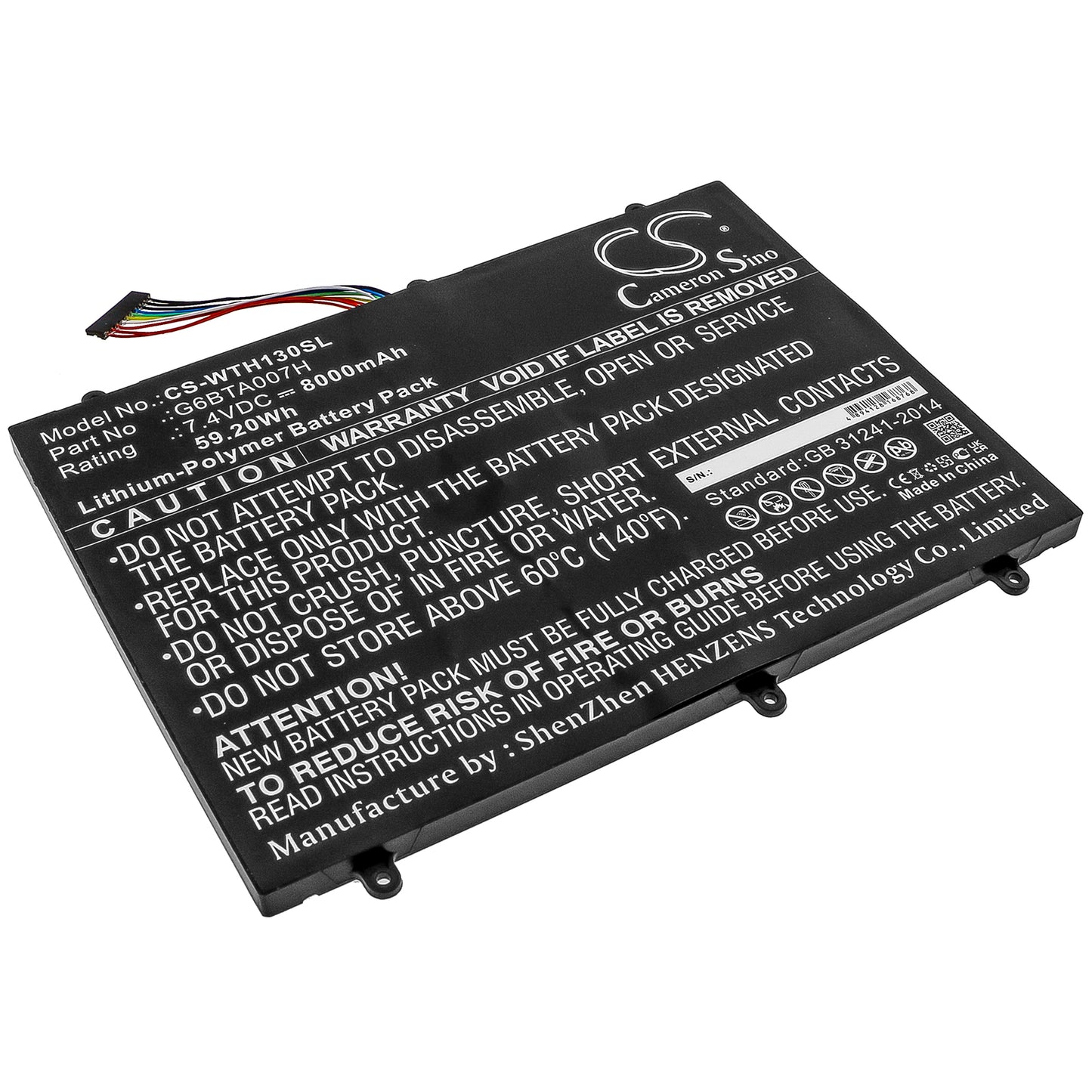Replacement Battery for Wacom Cintiq Companion 2 – Tablet – 8000mAh / 7.4V - image 1