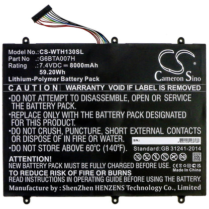 Replacement Battery for Wacom Cintiq Companion 2 – Tablet – 8000mAh / 7.4V - image 3