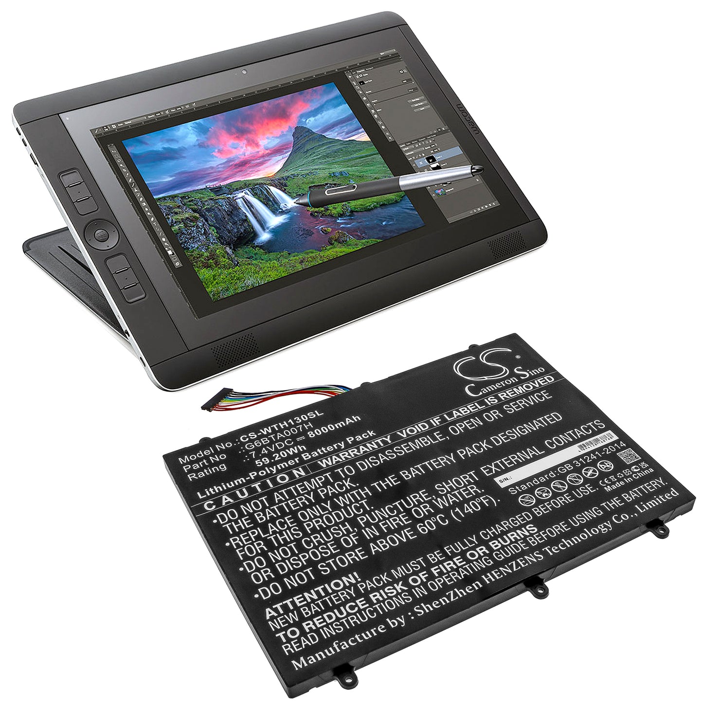 Replacement Battery for Wacom Cintiq Companion 2 – Tablet – 8000mAh / 7.4V - image 5
