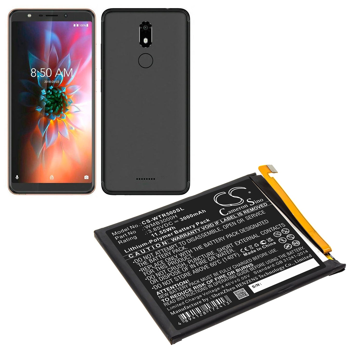 Replacement Battery for WALTON  Primo R5 – Mobile, SmartPhone – 3000mAh / 11.55Wh / 3.85V