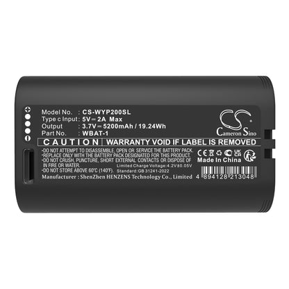 Replacement Battery for Wyze Pro 2k – Home Security Camera – 5200mAh / 3.7V