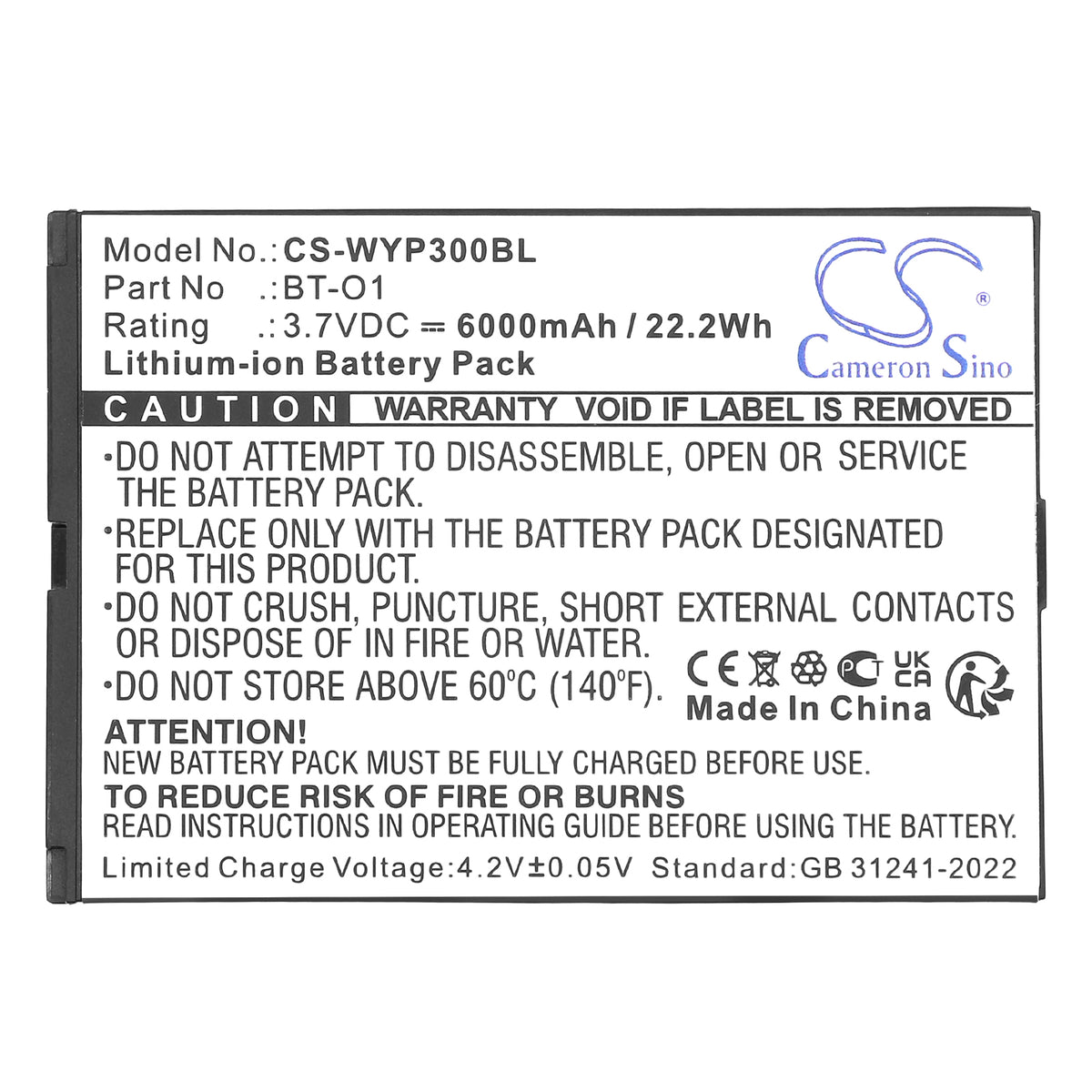 Replacement Battery for Wiseasy P3 – Payment Terminal – 6000mAh / 3.7V