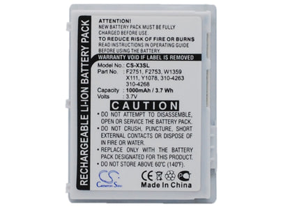 Replacement Battery for Dell Axim X3 – PDA, Pocket PC – 1000mAh / 3.7V