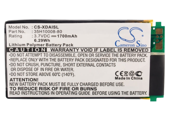 Replacement Battery for HTC  9500 – Mobile, SmartPhone – 1700mAh / 6.29Wh / 3.7V