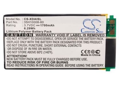 Replacement Battery for HTC  9500 – Mobile, SmartPhone – 1700mAh / 6.29Wh / 3.7V