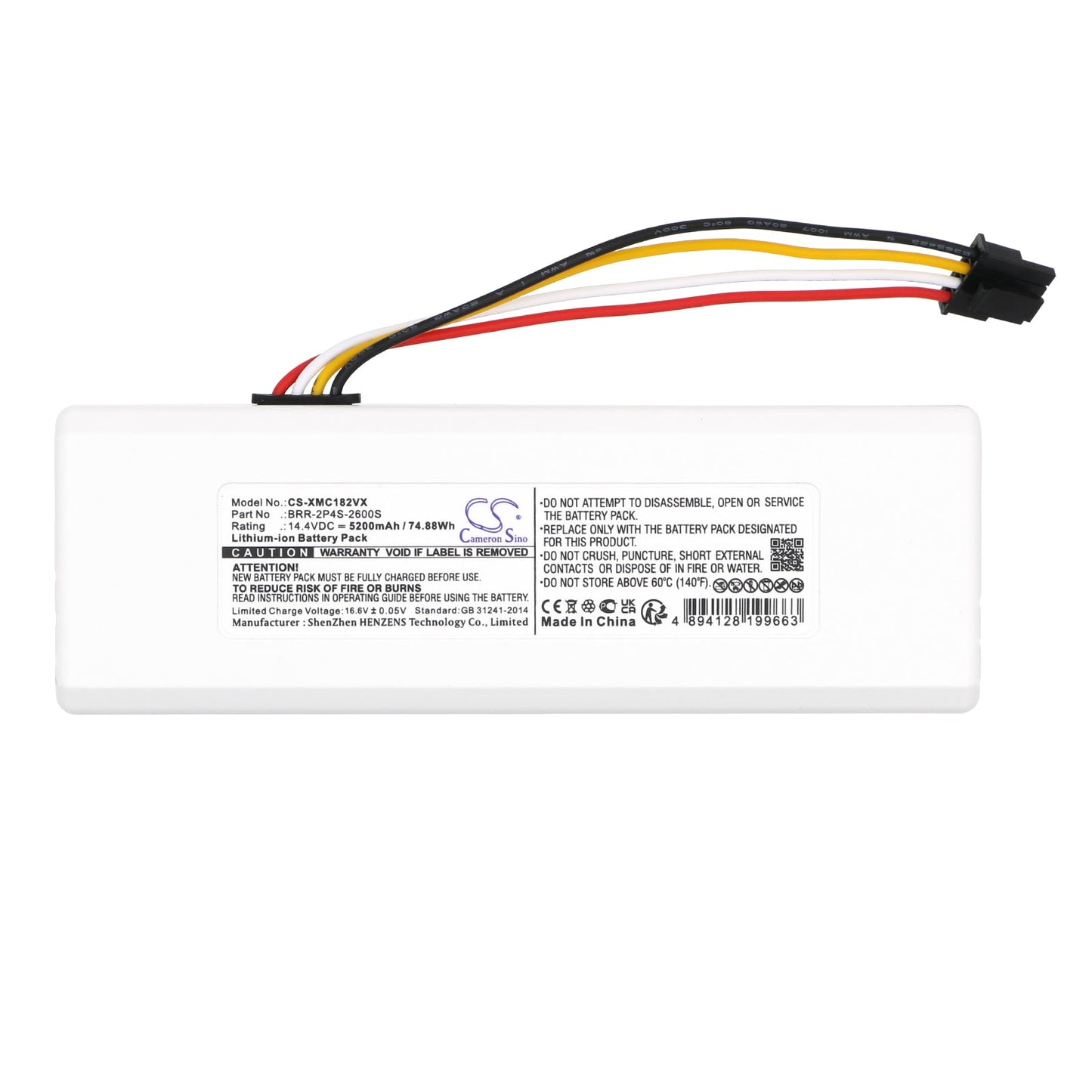 Replacement Battery for Dreame  MC1808 – Vacuum – 5200mAh / 74.88Wh / 14.4V