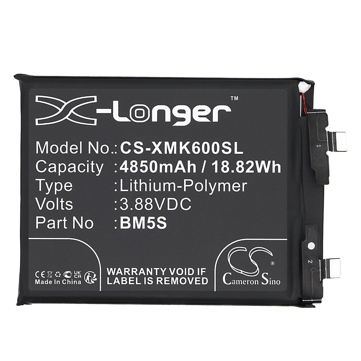 Replacement Battery for Xiaomi K60 Ultra – Mobile, SmartPhone – 4850mAh / 3.88V