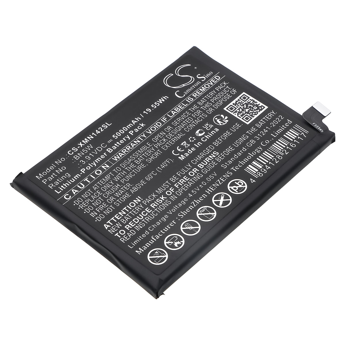Replacement Battery for Redni 24116RACCG – Mobile, SmartPhone – 5000mAh / 3.91V